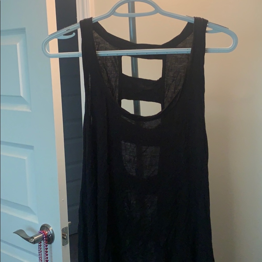Black cut out tank top
